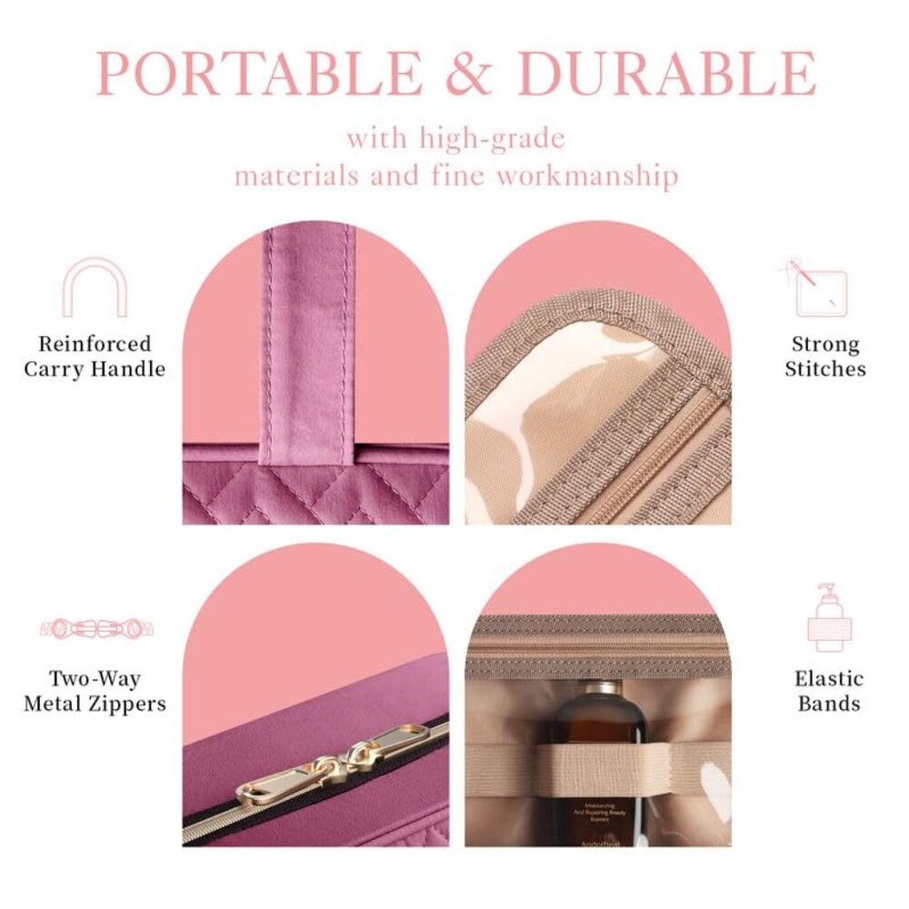 Travel Toiletry Bag Waterproof Hanging Organizer for Women Men Medium - Picture 7 of 7